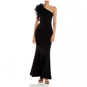 Aidan Mattox One-Shoulder Gown